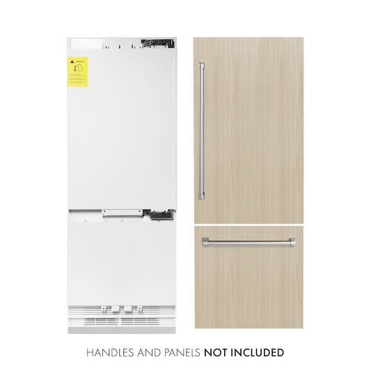 ZLINE 30 in. 16.1 cu. ft. Panel Ready Built-In Bottom Freezer Refrigerator with Water Dispenser and Ice Maker (RBIV-30) main image.