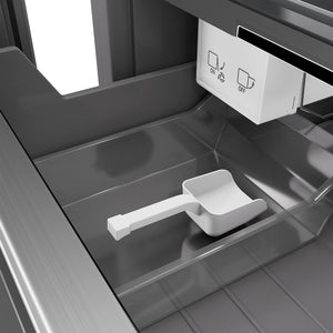 ZLINE 18 in. 8.6 cu. ft. Left Hinge Column Freezer in Satin Stainless Steel with Graphite Gray Interior (RCFVL-SN-18) internal ice maker.