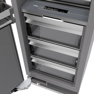 ZLINE 30 in. 16.7 cu. ft. Column Refrigerator in Stainless Steel with Graphite Gray Interior (RCRV-304-30) drawers.