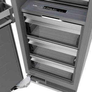 ZLINE 30 in. 16.7 cu. ft. Column Refrigerator in Stainless Steel with Graphite Gray Interior (RCRV-304-30) drawers.