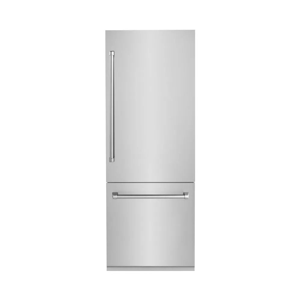 ZLINE 30 in. 16.1 cu. ft. Built-In Bottom Freezer Refrigerator with Water Dispenser and Ice Maker in Stainless Steel (RBIV-304-30) main image.