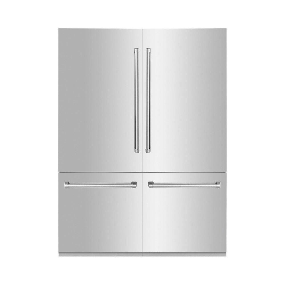 ZLINE 60 in. 32.2 cu. ft. Built-In 4-Door French Door Refrigerator with Internal Water and Ice Dispenser in Stainless Steel (RBIV-304-60) 