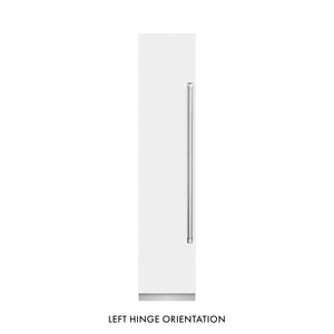 ZLINE 18 in. 8.6 cu. ft. Left Hinge Column Freezer in White Matte with Graphite Gray Interior (RCFVL-WM-18) front, closed.