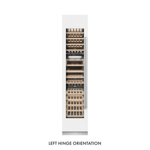ZLINE 18 in. 9.0 cu. ft. Triple Zone 68 Bottle Left Hinge Column Wine Cooler in White Matte (RCWVL-WM-18) front, closed.