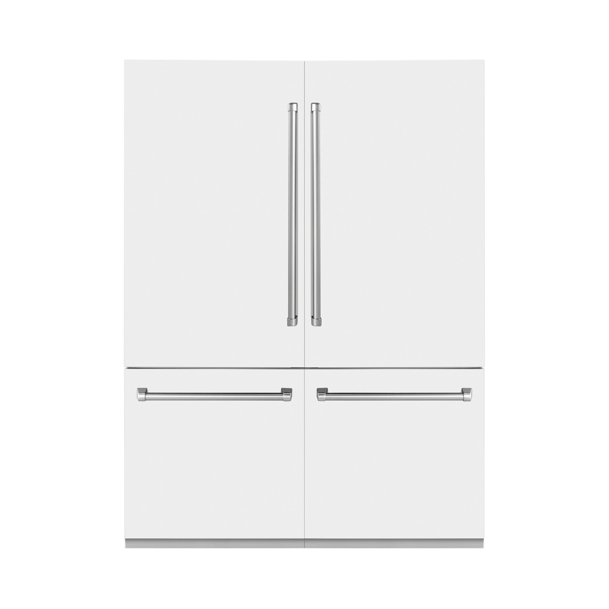 ZLINE 60 in. 32.2 cu. ft. Built-In 4-Door French Door Refrigerator with Internal Water and Ice Dispenser in White Matte (RBIV-WM-60)