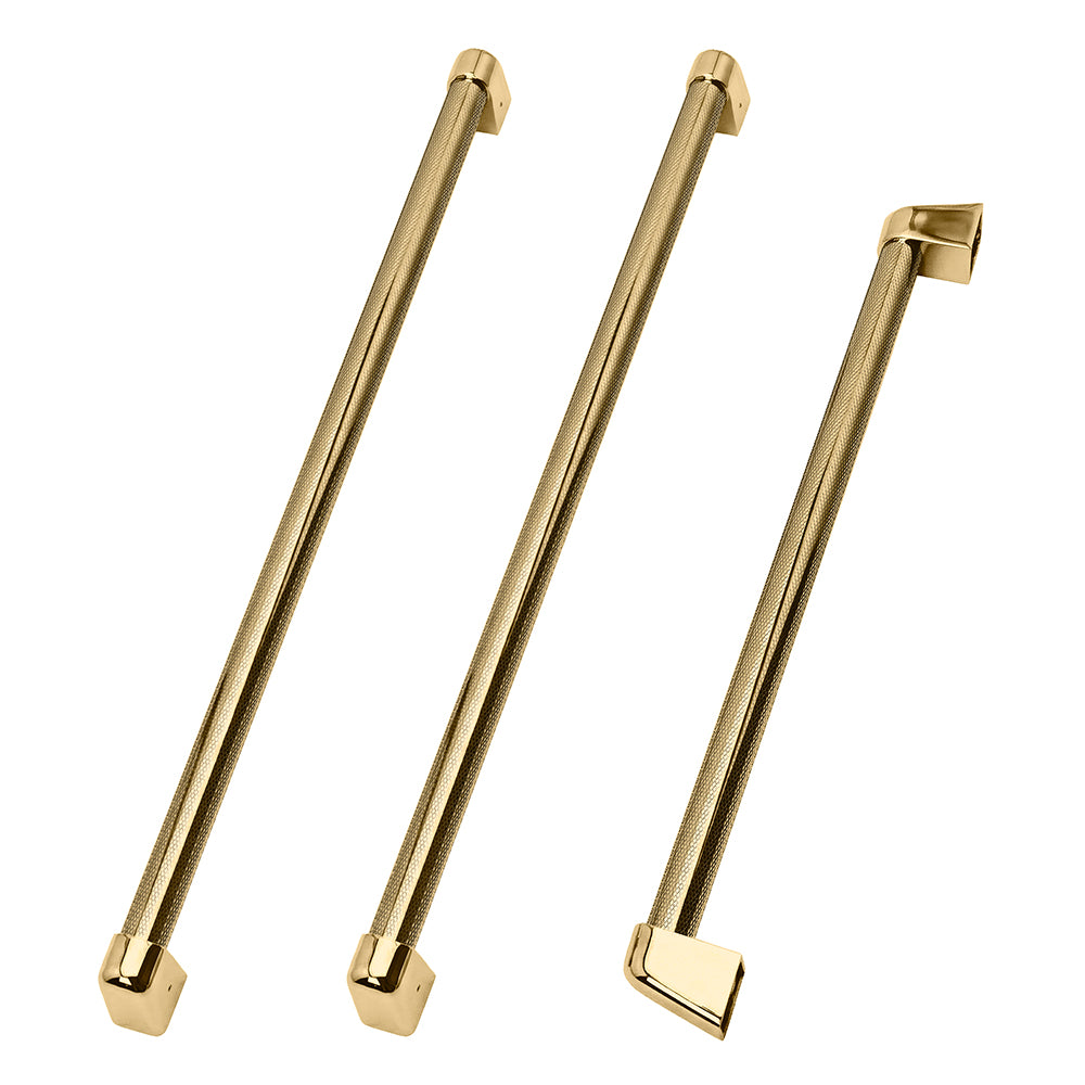 ZLINE Autograph Edition 36 in. Built-In Refrigerator Helix Handles (Set of 3) in Polished Gold (RBIVHZ-K-G-36)