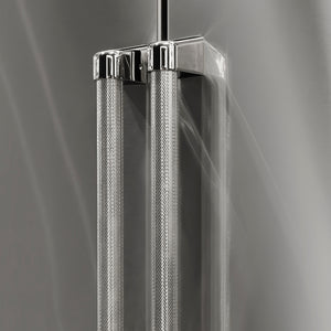 ZLINE Autograph Edition 36 in. Built-In Refrigerator Helix Handles (Set of 3) in Polished Nickel (RBIVHZ-K-PN-36) on appliance showing diamond knurled details.