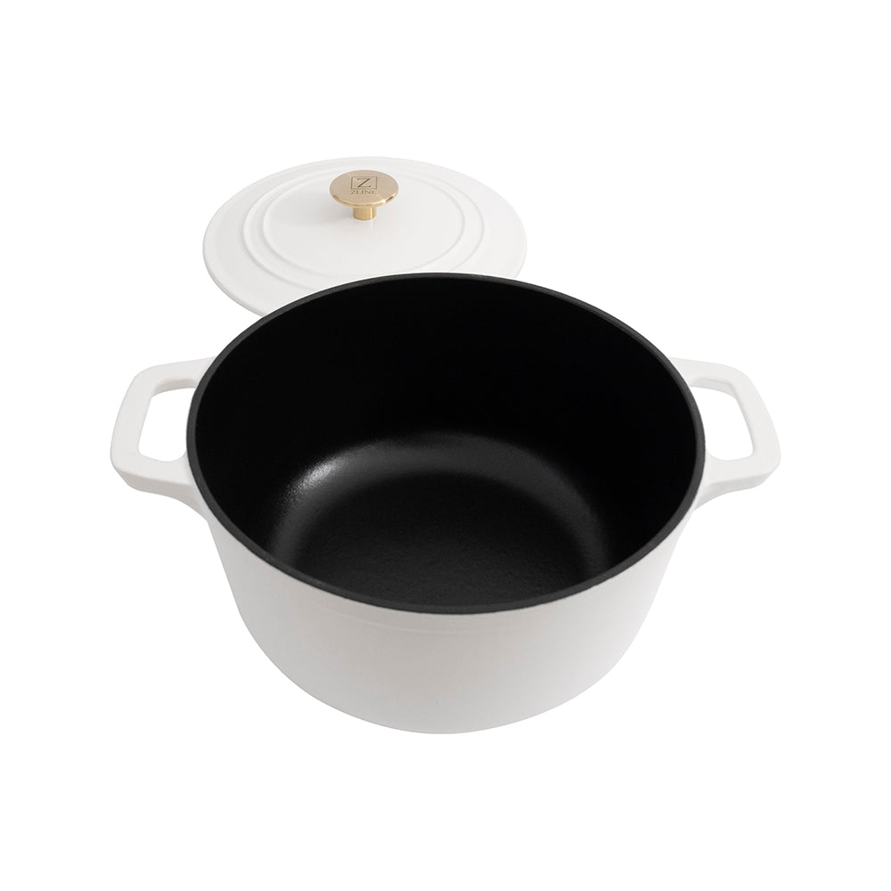 ZLINE 5-Piece Enameled Cast Iron Cookware Set in White Matte (CWSETS-WM-5)