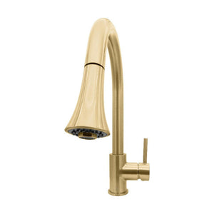 ZLINE Edison Pull Down Single Handle Kitchen Faucet in Champagne Bronze (EDS-KF-CB) front.