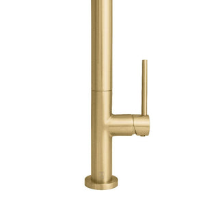 ZLINE Incline Pull Down Single Handle Kitchen Faucet in Champagne Bronze (INC-KF-CB) mount and handle.