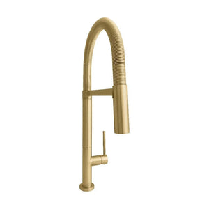 ZLINE Autograph Edition Incline Pull Down Single Handle Kitchen Faucet in Champagne Bronze (INC-KF-CB) main image.