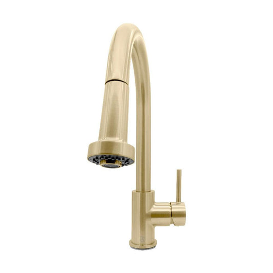 ZLINE Monet Pull Down Single Handle Kitchen Faucet in Champagne Bronze (MON-KF-CB) front.