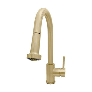 ZLINE Monet Pull Down Single Handle Kitchen Faucet in Champagne Bronze (MON-KF-CB) side.