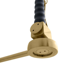 ZLINE Van Gogh Pull Down Spring Kitchen Faucet with Pot Filler in Champagne Bronze (VNG-KF-CB) pull down spray wand.