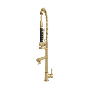 ZLINE Van Gogh Pull Down Spring Kitchen Faucet with Pot Filler in Champagne Bronze (VNG-KF-CB) front.