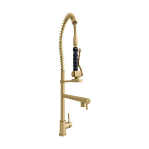 ZLINE Van Gogh Pull Down Spring Kitchen Faucet with Pot Filler in Champagne Bronze (VNG-KF-CB) side.