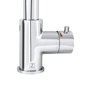 ZLINE Gemini Touchless Kitchen Faucet in Chrome (GEM-KFS-CH) mount and handle.