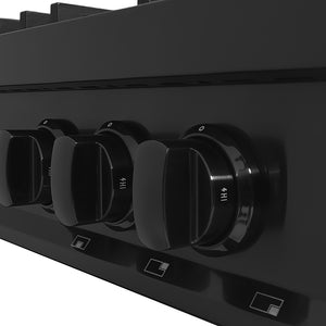 ZLINE 36 in. Legacy Gas Rangetop with 6 Brass Burners and Porcelain Cooktop in Black Stainless Steel (RTB-BR-36)