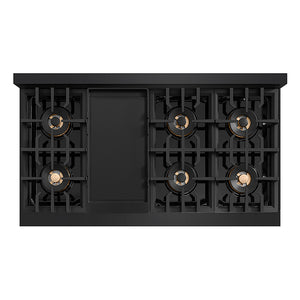 ZLINE 48 in. Classic Gas Rangetop with 8 Burner DuoPro™ Cooktop in Black Stainless Steel (PCRTB-48)