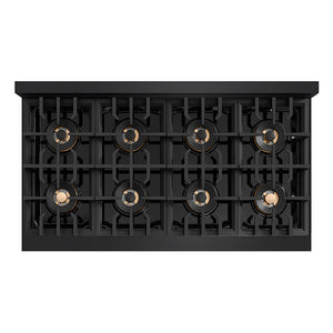 ZLINE 48 in. Classic Gas Rangetop with 8 Burner DuoPro™ Cooktop in Black Stainless Steel (PCRTB-48)