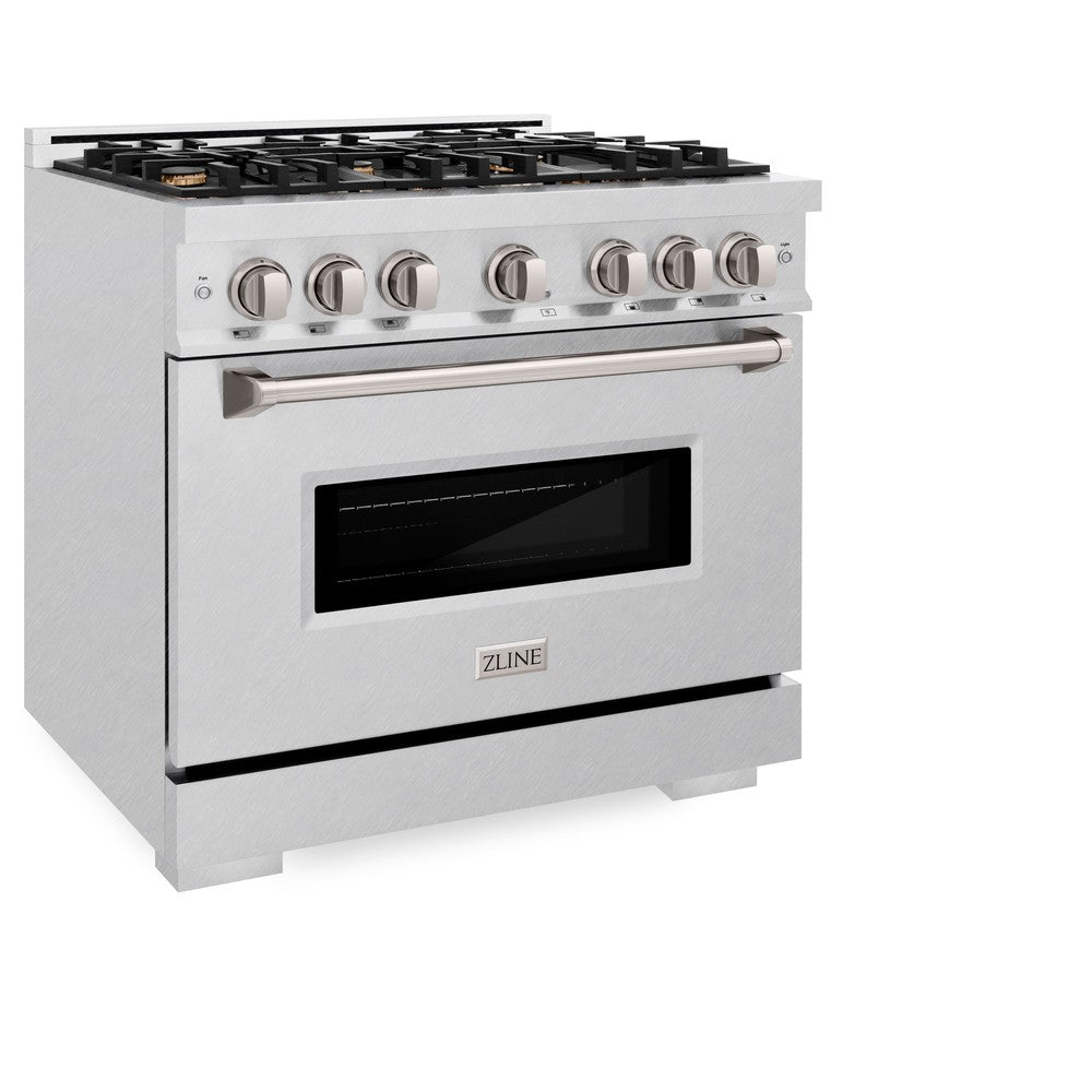 Classic 36" Dual Fuel Range in DuraSnow® with Brass Burners (CDRSBR36