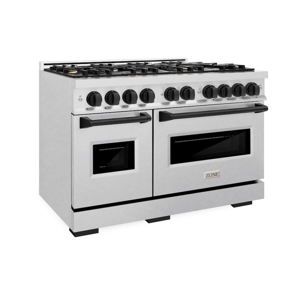 Autograph Edition 48 in. 6.7 cu. ft. Classic Double Oven Dual Fuel Range with 8 Burner Gas Cooktop CDRSZ48MB