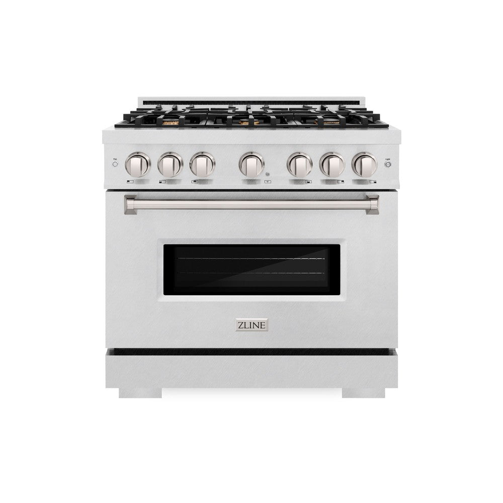 Classic 36" Gas Range in DuraSnow® with Brass Burners (CGRSBR36