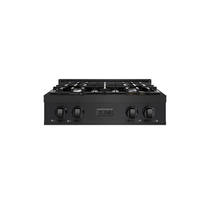 ZLINE 30 in. Classic Gas Rangetop with 4 Burners and Porcelain Cooktop in Black Stainless Steel (RTB2-30)