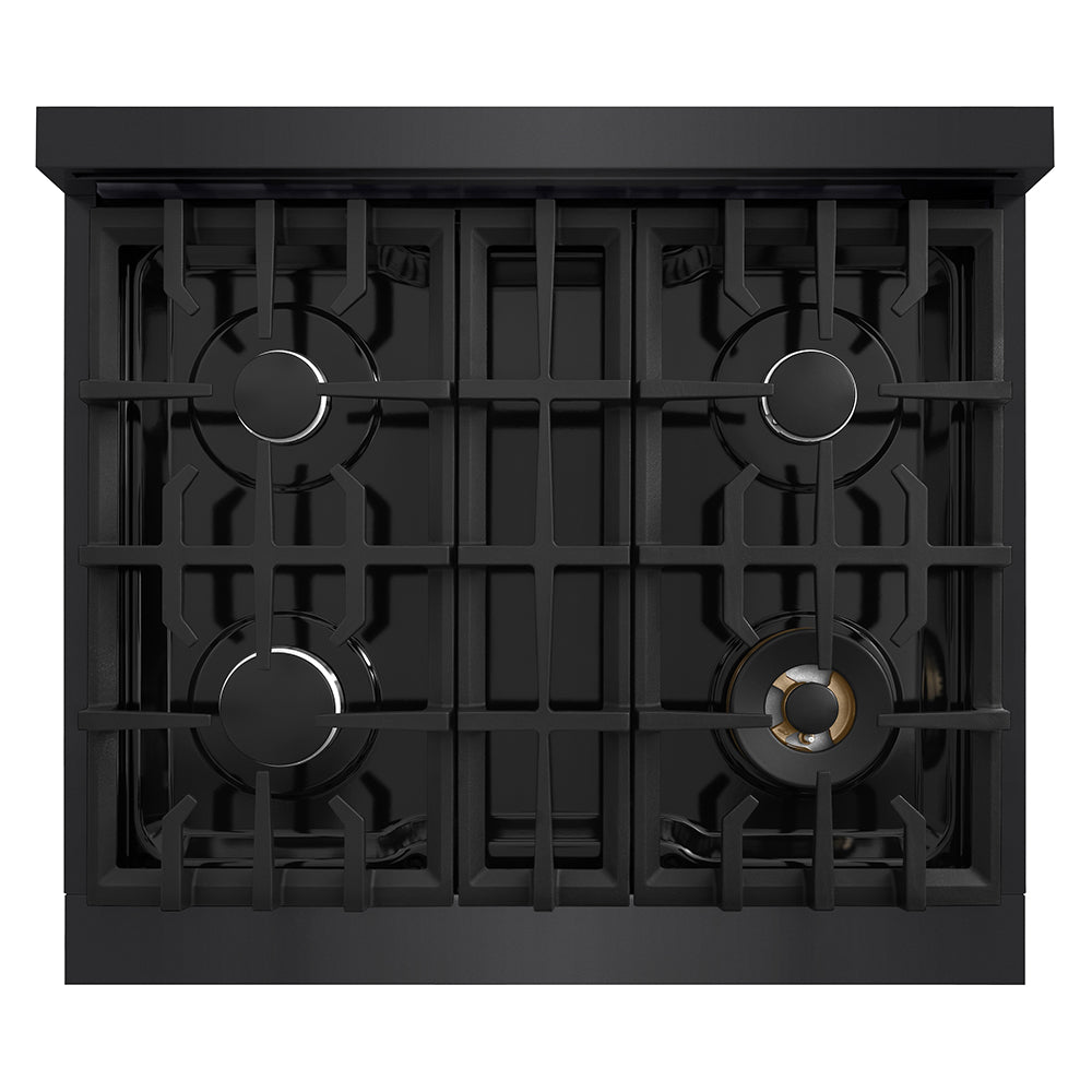ZLINE 30 in. Classic Gas Rangetop with 4 Burners and Porcelain Cooktop in Black Stainless Steel (RTB2-30)