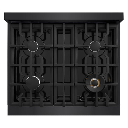 ZLINE 30 in. Classic Gas Rangetop with 4 Burners and Porcelain Cooktop in Black Stainless Steel (RTB2-30)