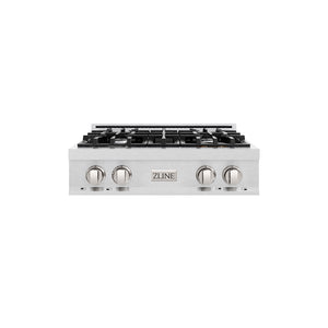ZLINE 30 in. Classic Gas Rangetop with 4 Burners and Porcelain Cooktop in Satin Stainless Steel (RTS-30)