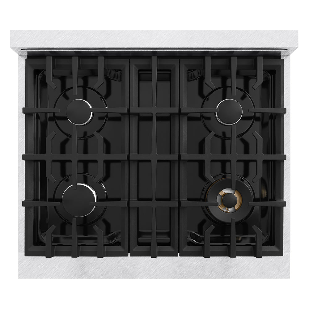 ZLINE 30 in. Classic Gas Rangetop with 4 Burners and Porcelain Cooktop in Satin Stainless Steel (RTS-30)