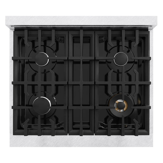 ZLINE 30 in. Classic Gas Rangetop with 4 Burners and Porcelain Cooktop in Satin Stainless Steel (RTS-30)