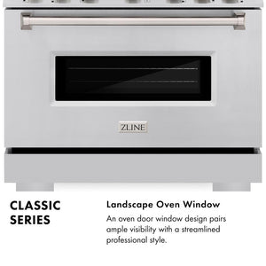 Classic Series Infographic. Landscape Oven Window. Text: An oven door window design pairs ample visibility with a streamlined professional style.