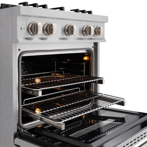 ZLINE 30 in. 4.2 cu. ft. Classic Dual Fuel Range with Gas Cooktop and Electric Convection Oven in Satin Stainless Steel with 4 Brass Burners (CDRS-BR-30) oven racks.