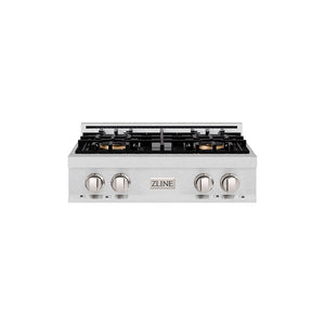 ZLINE 30 in. Classic Gas Rangetop with 4 Burner DuoPro™ Cooktop in Satin Stainless Steel (PCRTS-30)