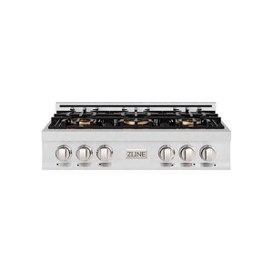ZLINE 36 in. Classic Gas Rangetop with 6 Burner DuoPro™ Cooktop in Satin Stainless Steel (PCRTS-36)