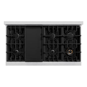 ZLINE 48 in. Classic Gas Rangetop with 8 Burners and Porcelain Cooktop in Satin Stainless Steel (RTS-48)