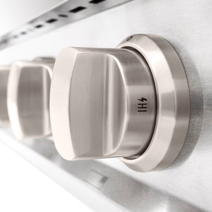 ZLINE 48 in. Classic Gas Rangetop with 8 Brass Burners and Porcelain Cooktop in Satin Stainless Steel (RTS-BR-48)