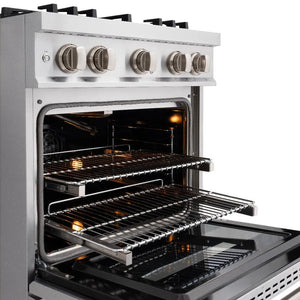 ZLINE 30 in. 4.2 cu. ft. Classic Dual Fuel Range with Gas Cooktop and Electric Convection Oven in Stainless Steel with 4 Brass Burners (CDR-BR-30) oven racks.