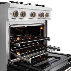 ZLINE 30 in. 4.2 cu. ft. Classic Gas Range with 4 Burner Cooktop and Convection Gas Oven in Stainless Steel with Black Matte Door (CGR-BLM-30) oven racks.