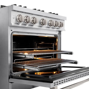 ZLINE 36 in. 5.2 cu. ft. Classic Dual Fuel Range with Gas Cooktop and Electric Convection Oven in Stainless Steel with 6 Brass Burners (CDR-BR-36) oven racks.