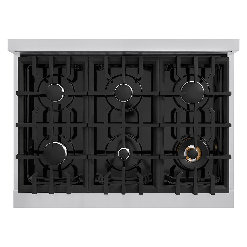 ZLINE 36 in. Classic Gas Rangetop with 6 Burners and Porcelain Cooktop in Stainless Steel (RT36)
