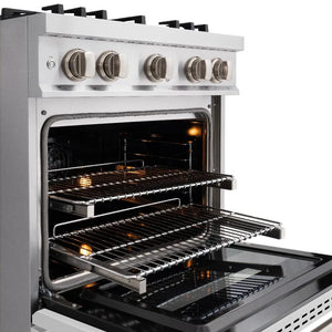 ZLINE 30 in. 4.2 cu. ft. Classic Dual Fuel Range with 4 Burner Gas Cooktop and Electric Convection Oven in Stainless Steel with White Matte Door (CDR-WM-30) oven racks.
