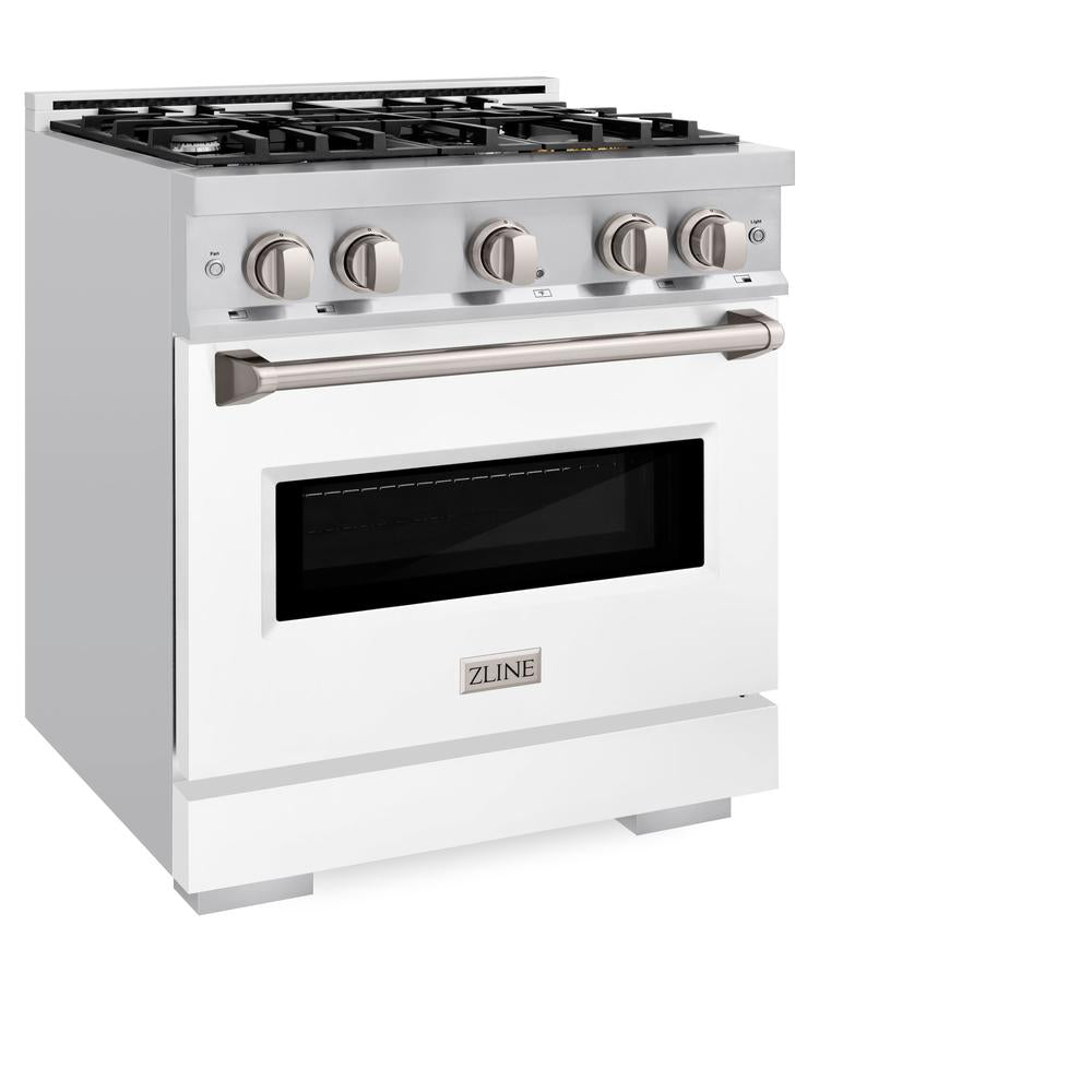 What is a white 30 inch gas range with convection oven?