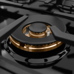 ZLINE 48 in. Classic Gas Rangetop with 8 Brass Burners and Porcelain Cooktop in Stainless Steel with Griddle (RT-BR-GR-48) large burner.