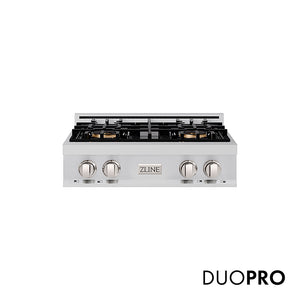 ZLINE 30 in. Classic Gas Rangetop with 4 Burner DuoPro™ Cooktop in Stainless Steel (PCRT30)