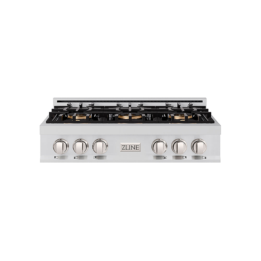 ZLINE 36 in. Classic Gas Rangetop with 6 Burner DuoPro™ Cooktop in Stainless Steel (PCRT36)