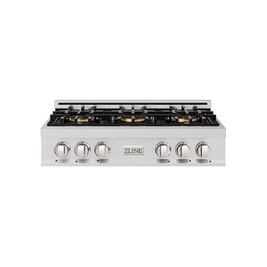 ZLINE 36 in. Classic Gas Rangetop with 6 Burner DuoPro™ Cooktop in Stainless Steel (PCRT36)