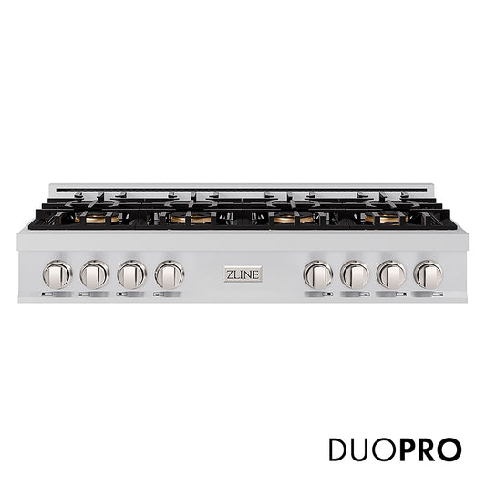 ZLINE 48 in. Classic Gas Rangetop with 8 Burner DuoPro™ Cooktop in Stainless Steel (PCRT48)